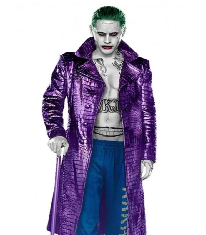 Jared Leto Suicide Squad Joker Crocodile Leather Coat Halloween Cosplay Costume